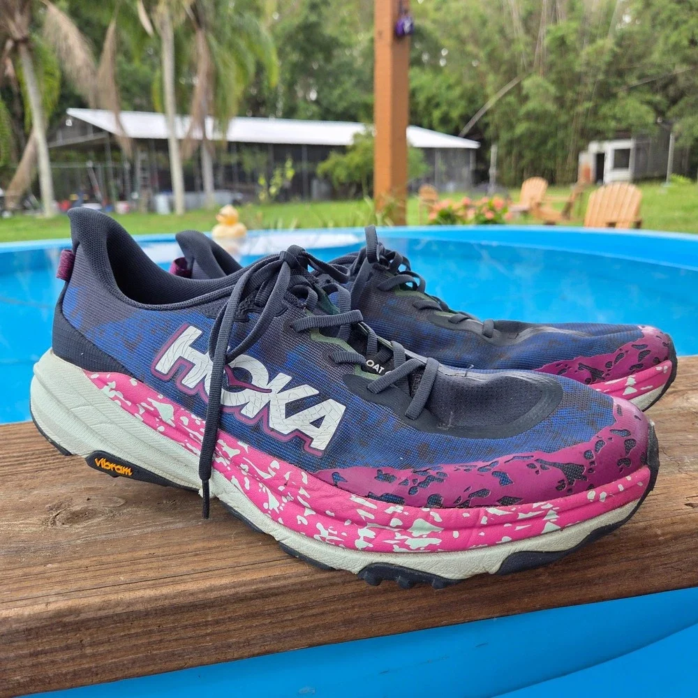 Hoka Speedgoat 6 Shoes Mens 13D Stormy Skies Aqua Breeze Trail Running